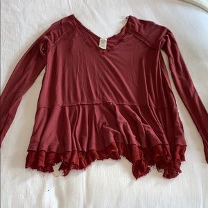 maroon free people long sleeve